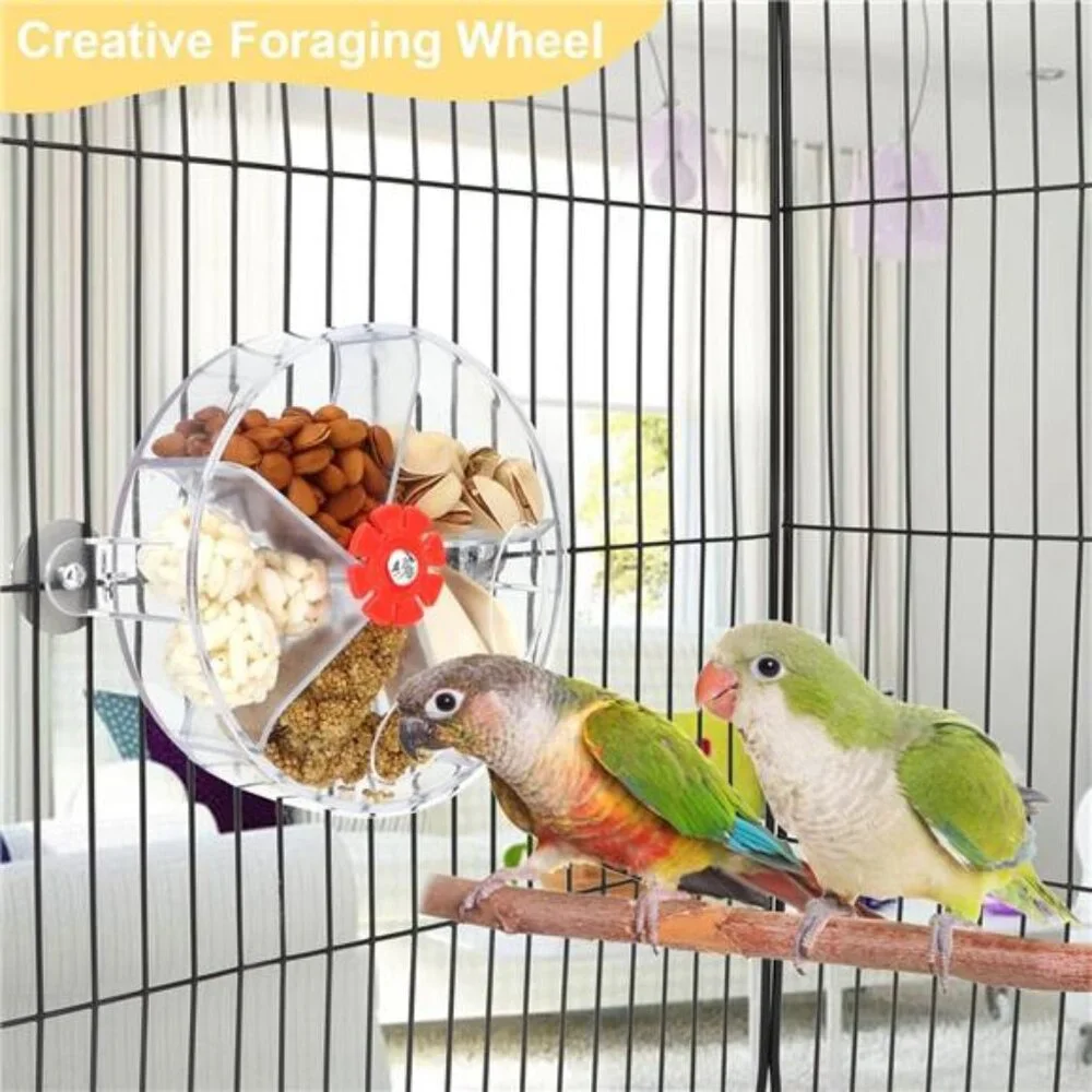 Bird Creative Foraging System Wheel Seed Food Ball Rotate TrainingToy for Parrot